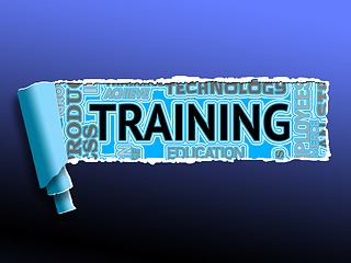 Image showing Training Words Indicates Webinar Lessons And Skills