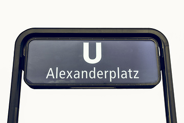 Image showing Vintage looking U-bahn sign