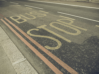 Image showing Vintage looking Bus stop sign