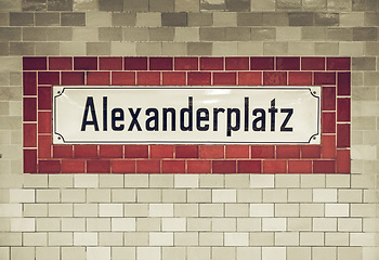 Image showing Vintage looking Alexander Platz sign in Berlin