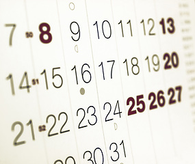Image showing Vintage looking Calendar