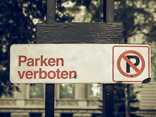 Image showing Vintage looking No parking sign