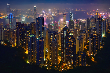 Image showing Hong Kong skyscrapers skyline cityscape view