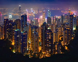 Image showing Hong Kong skyscrapers skyline cityscape view