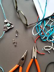 Image showing Making of jewelry with various objects