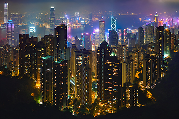 Image showing Hong Kong skyscrapers skyline cityscape view