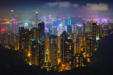 Image showing Hong Kong skyscrapers skyline cityscape view