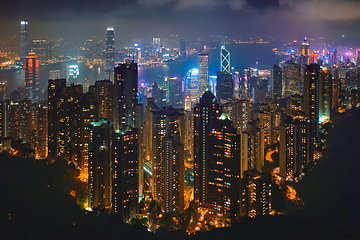 Image showing Hong Kong skyscrapers skyline cityscape view