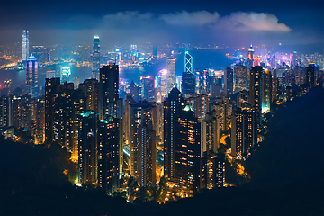 Image showing Hong Kong skyscrapers skyline cityscape view