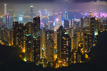 Image showing Hong Kong skyscrapers skyline cityscape view