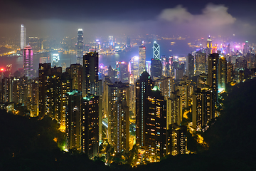 Image showing Hong Kong skyscrapers skyline cityscape view