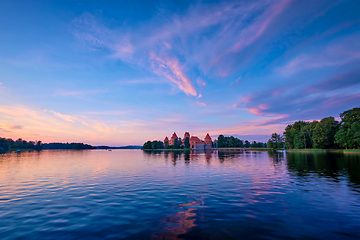 Image showing Trakai Island Castle in lake Galve, Lithuania