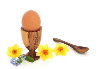 Image showing Healthy Organic Boiled Egg for Spring Breakfast