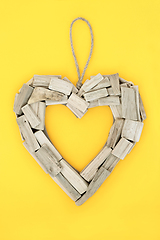 Image showing Rustic Driftwood Heart Shaped Natural Wreath