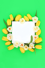 Image showing Happy Easter and Spring Abstract Flower Background Border