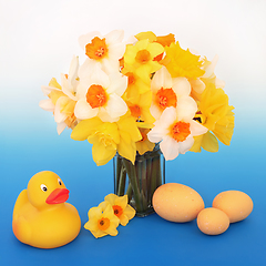 Image showing Creative Happy Easter Holiday Spring Composition