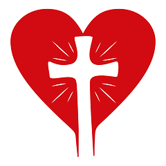 Image showing I love Christianity religion design