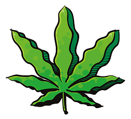 Image showing Hemp Cannabis leaf painting