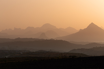 Image showing Sunrise landscape Simien mountain Ethiopia