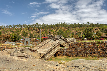 Image showing Ancient obelisks in city Aksum, Ethiopia