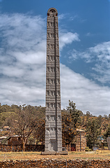 Image showing Ancient obelisks in city Aksum, Ethiopia