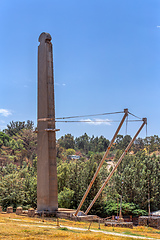 Image showing Ancient obelisks in city Aksum, Ethiopia