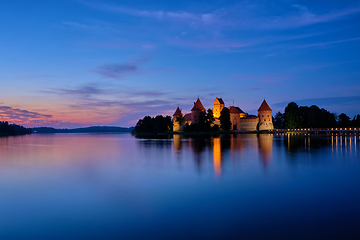 Image showing Trakai Island Castle in lake Galve, Lithuania