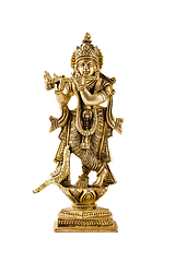 Image showing Krishna statue on white