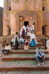 Image showing Orthodox Christian Ethiopian believers, Lalibela Ethiopia