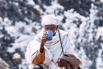 Image showing Orthodox Christian Ethiopian believers, Lalibela Ethiopia