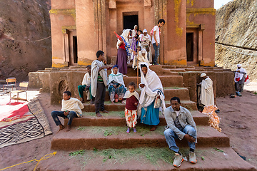 Image showing Orthodox Christian Ethiopian believers, Lalibela Ethiopia