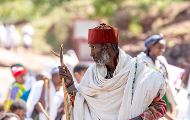 Image showing Orthodox Christian Ethiopian believers, Lalibela Ethiopia