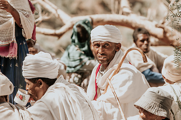 Image showing Orthodox Christian Ethiopian believers, Lalibela Ethiopia
