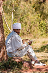 Image showing Orthodox Christian Ethiopian believers, Lalibela Ethiopia