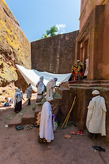 Image showing Orthodox Christian Ethiopian believers, Lalibela Ethiopia