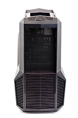 Image showing modern black computer case on white