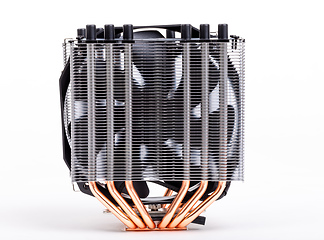 Image showing CPU Cooler with heat-pipes on white