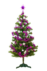 Image showing violet Decorated christmas tree