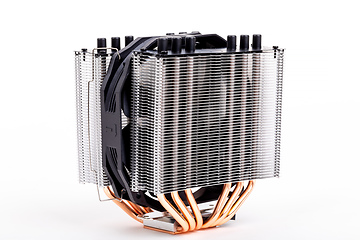 Image showing CPU Cooler with heat-pipes on white