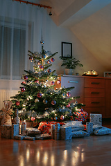 Image showing Christmas Tree and Christmas gift boxes