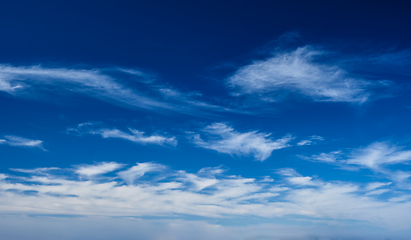 Image showing Blue clear sky with clouds