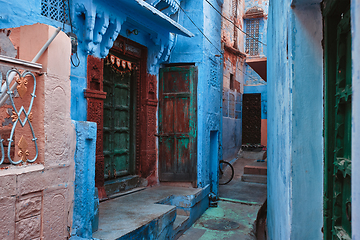 Image showing Blue houses in streets of of Jodhpur