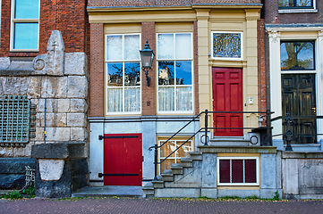 Image showing Old medieval houses in Amsterdam, Netherlands