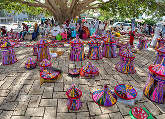 Image showing Street market in center of Aksum, Ethiopia Africa