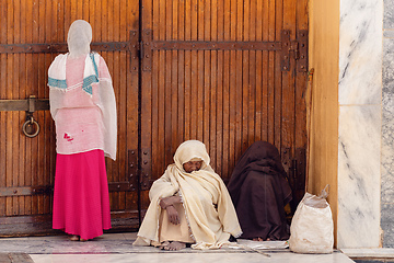 Image showing Orthodox believers in Aksum, Ethiopia Africa