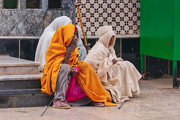 Image showing Orthodox believers in Aksum, Ethiopia Africa