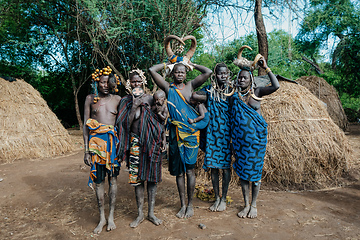 Image showing most dangerous African Mursi people tribe, Ethiopia, Africa