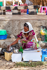 Image showing Ethiopian traditional Coffee ceremony, Aksum, Ethiopia Africa