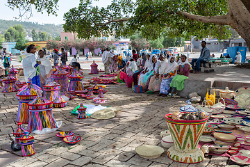 Image showing Street market in center of Aksum, Ethiopia Africa