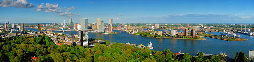 Image showing View of Rotterdam city and the Erasmus bridge